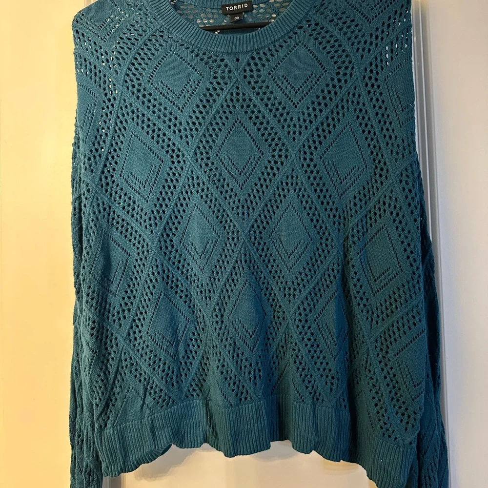 Torrid Blue Knit Top - Picture 1 of 3